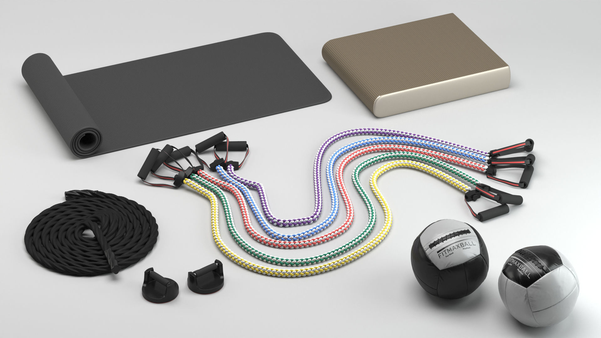 Gym Peripherial Equipment 3D model_5