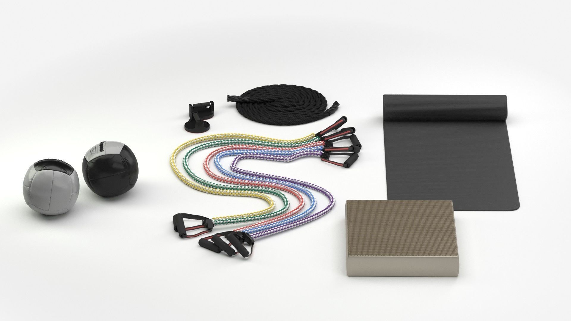 Gym Peripherial Equipment 3D model_12