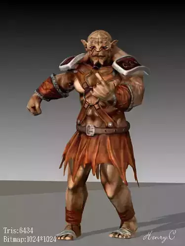 Power Orc Low-poly 3D model