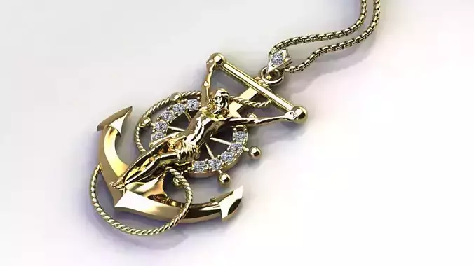 Jesus with diamond anchor pendant 2021 idea