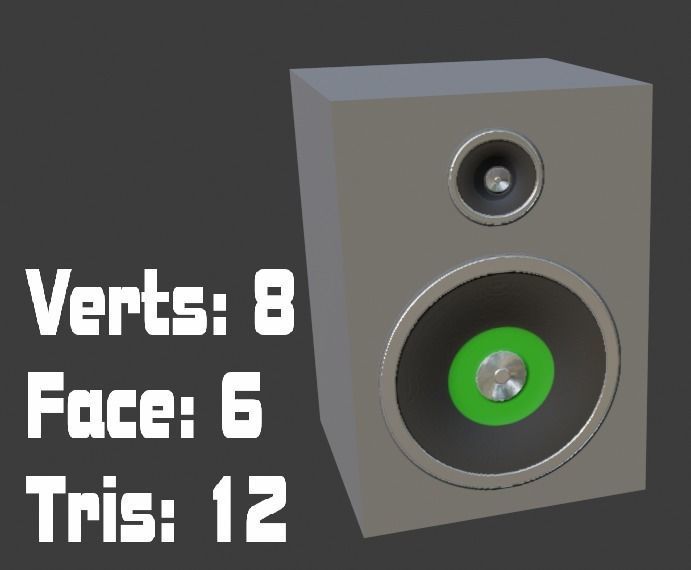 Vintage 3 Discs AM FM Tape Radio PBR Lowpoly Low-poly 3D model_7