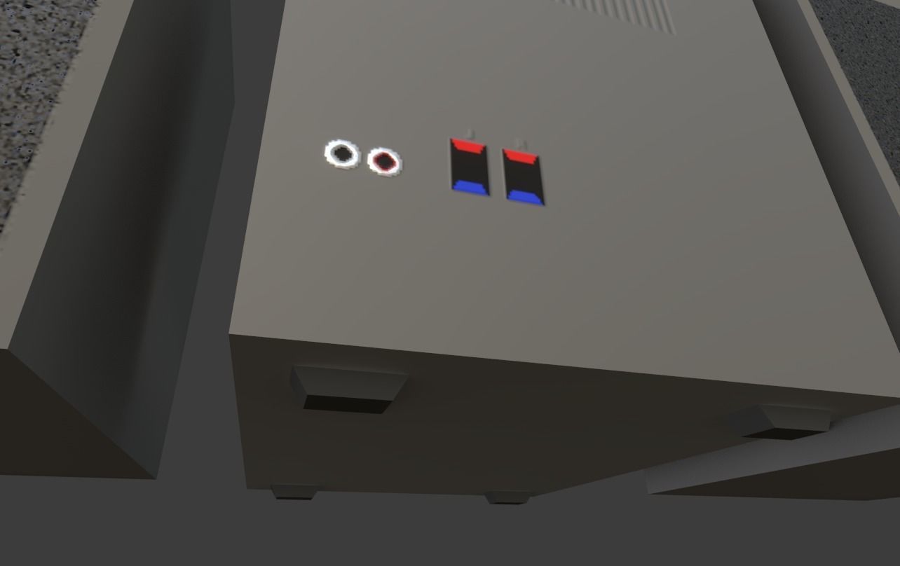 Vintage 3 Discs AM FM Tape Radio PBR Lowpoly Low-poly 3D model_3