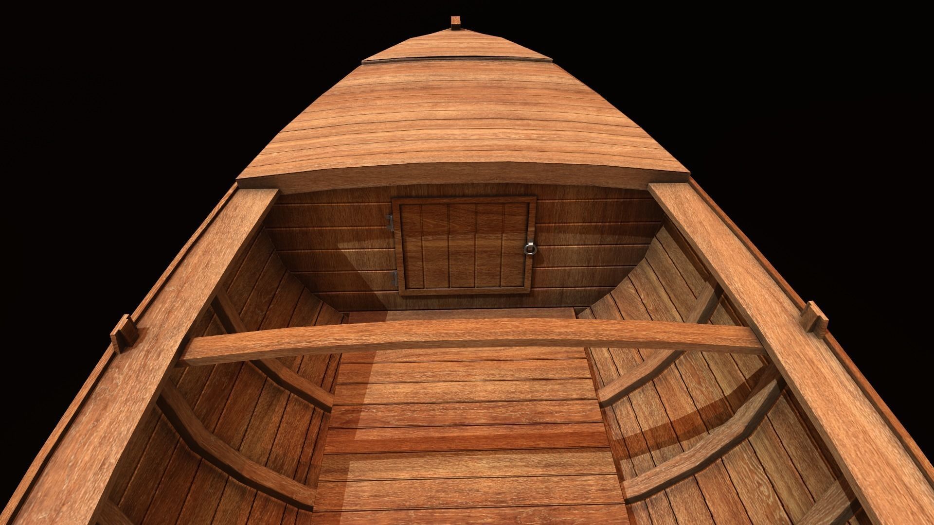 Wooden Boat-1 Low-poly 3D model_3