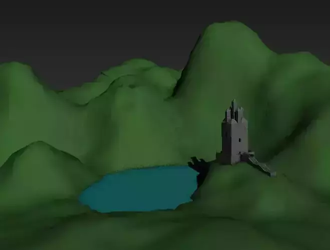 castle tower low poly