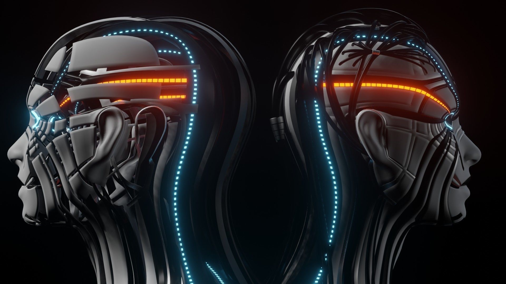 Female Robot 3D model_1