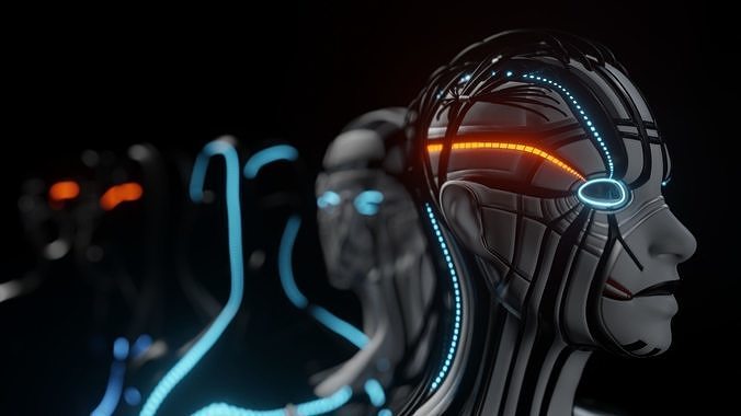 Female Robot 3D model