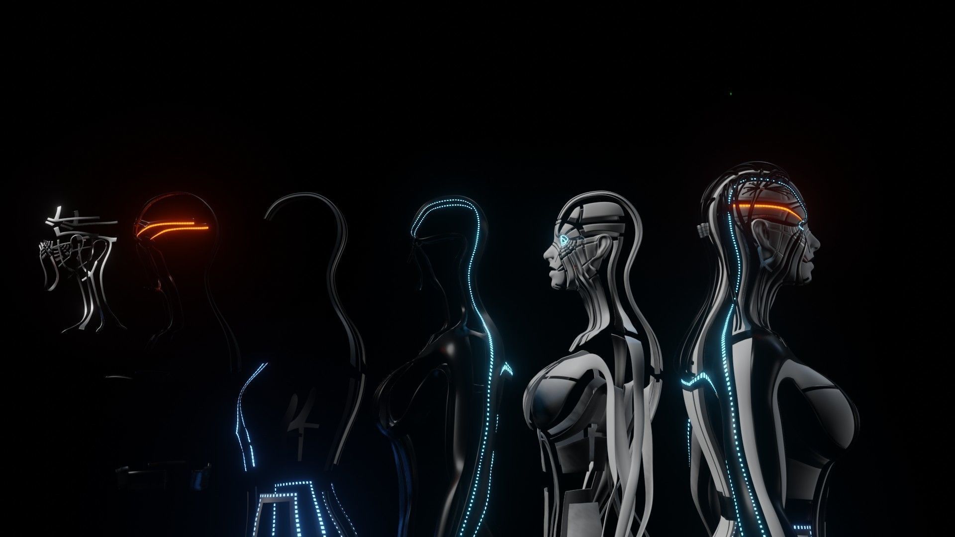 Female Robot 3D model_9