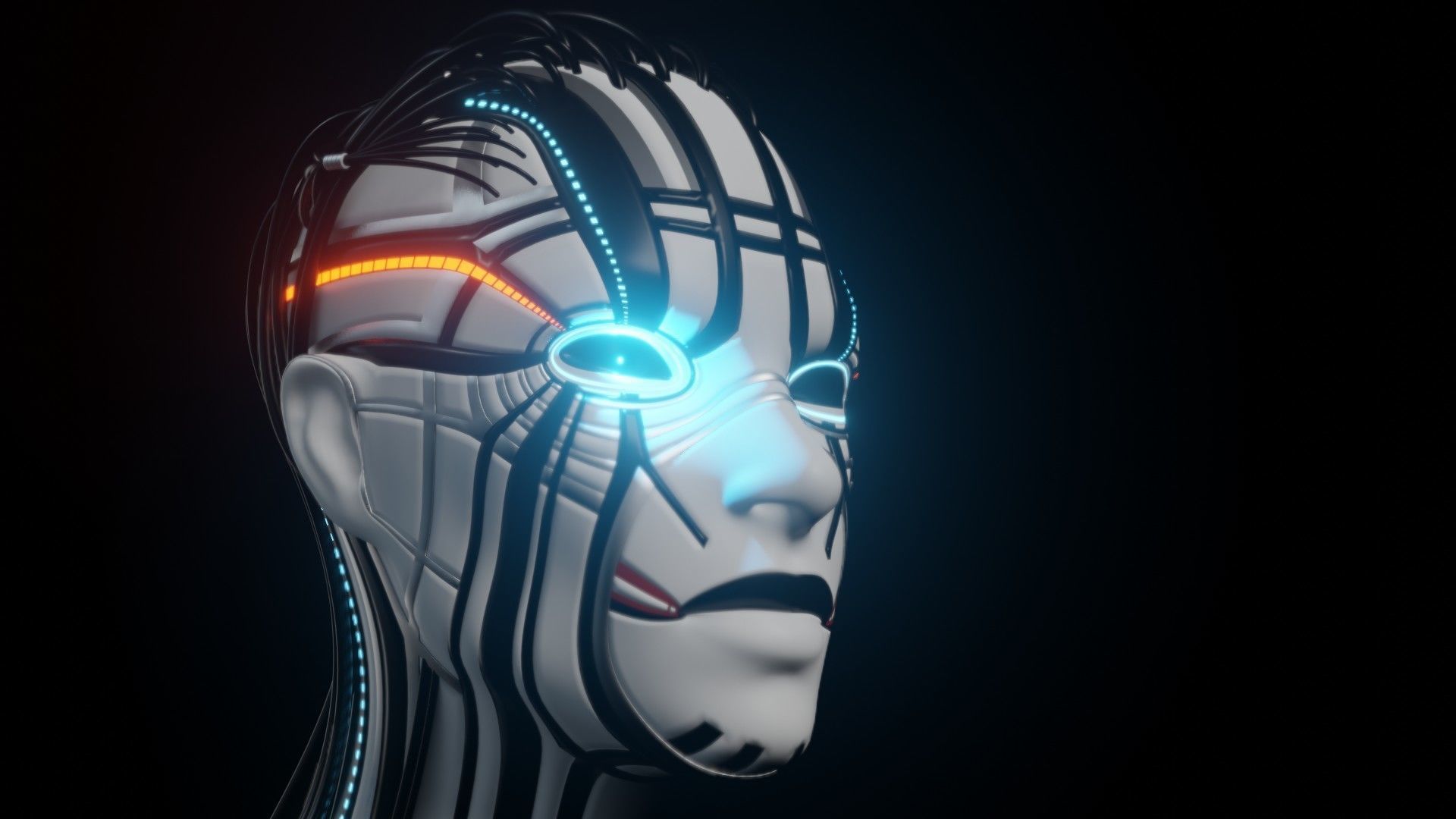 Female Robot 3D model_3