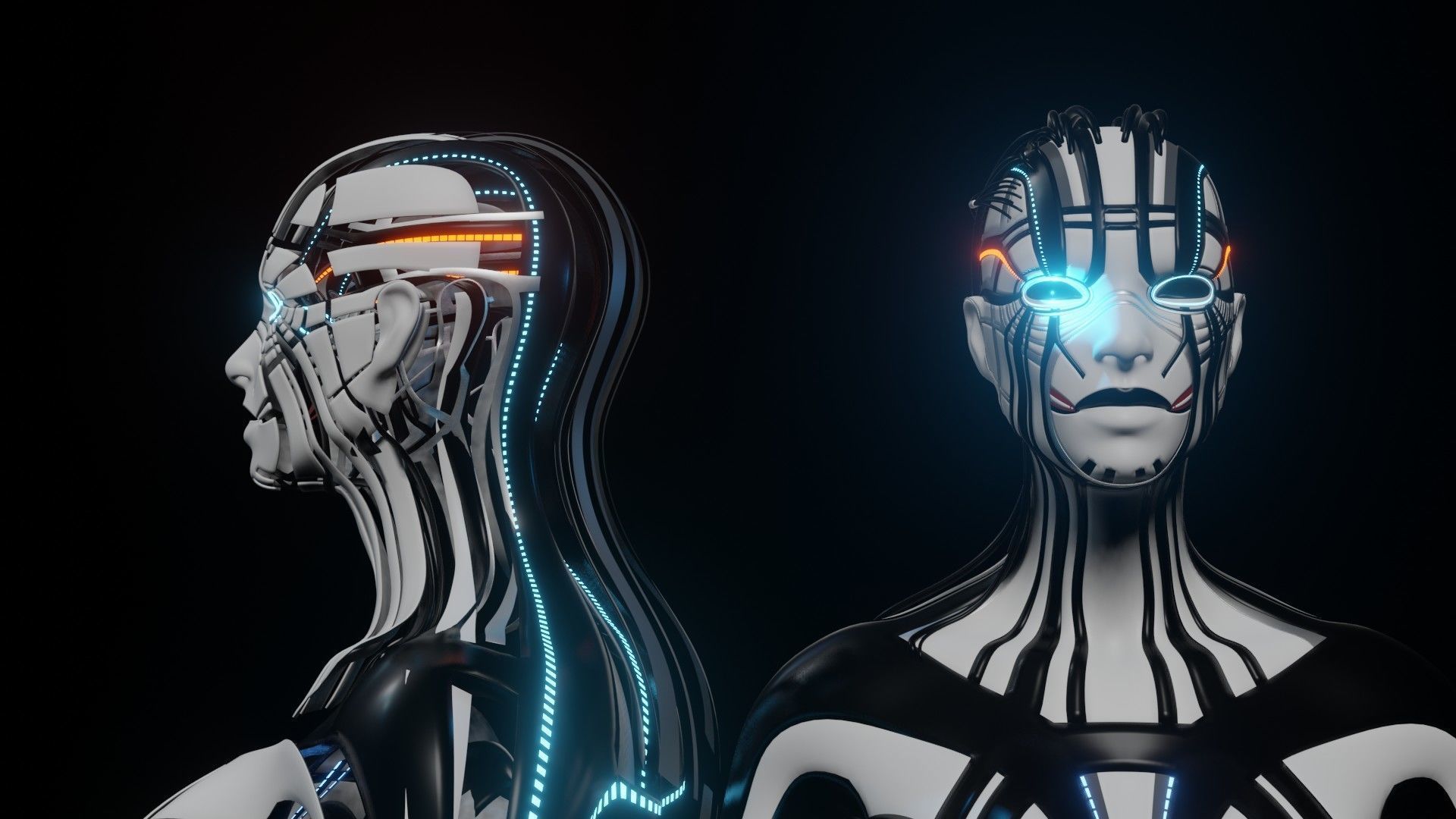 Female Robot 3D model_7