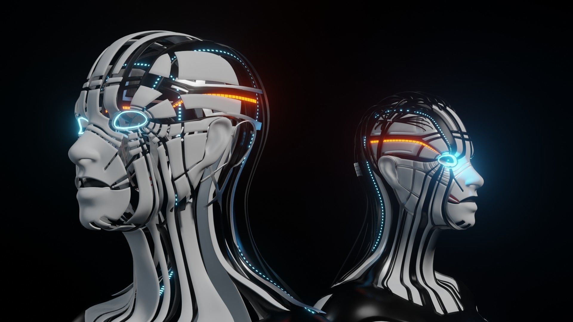 Female Robot 3D model_2