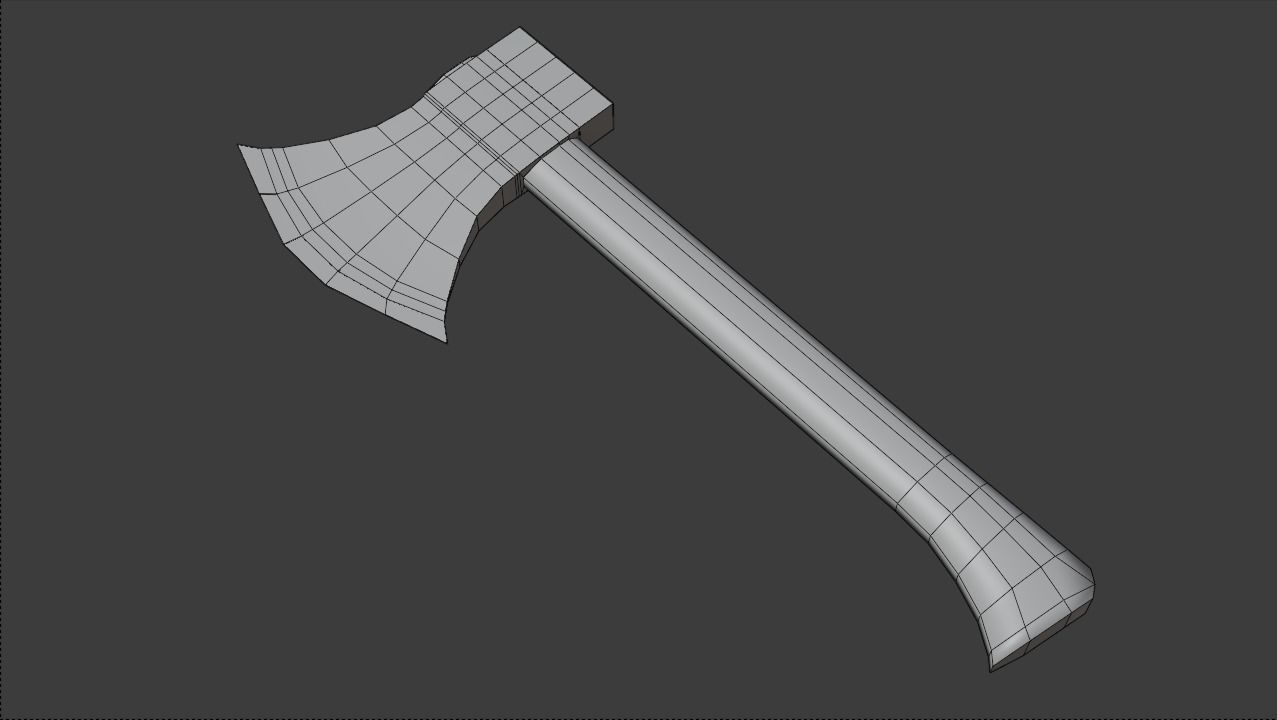 Hatchet axe Low-poly 3D model_5