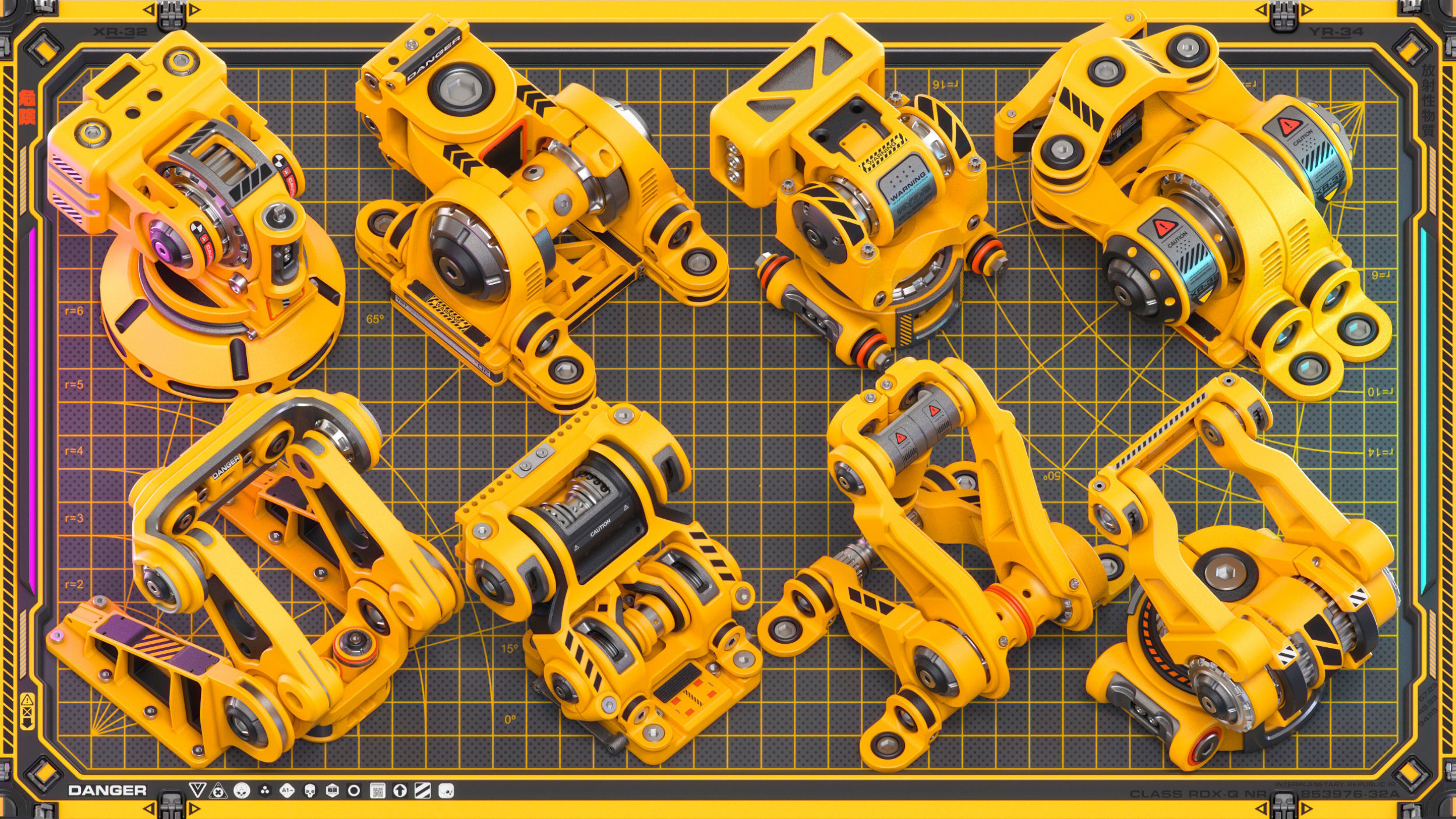 Sci-Fi Hard Surface Mechanical KITBASH 420 DETAILS 3D model_4