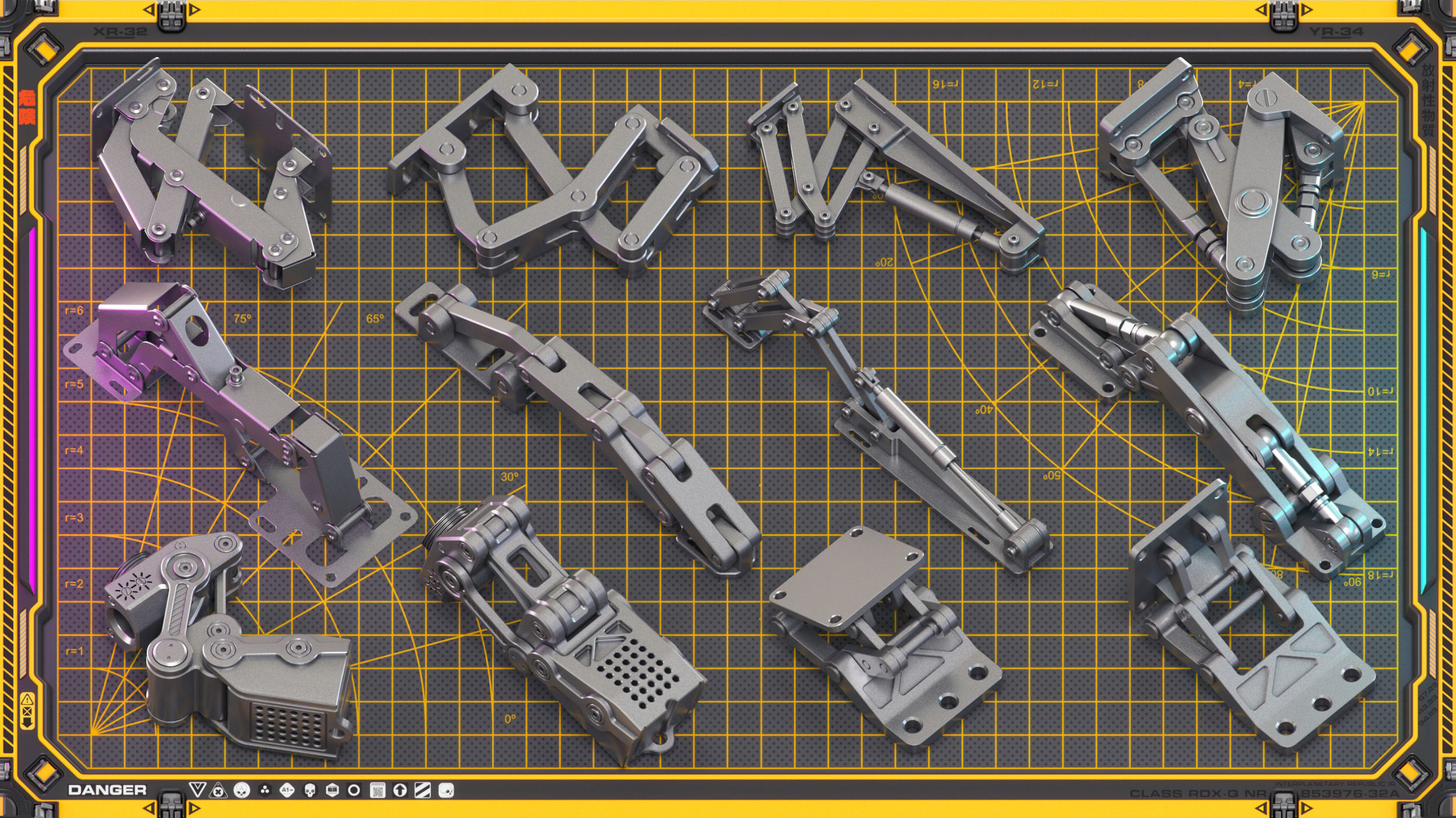 Sci-Fi Hard Surface Mechanical KITBASH 420 DETAILS 3D model_7