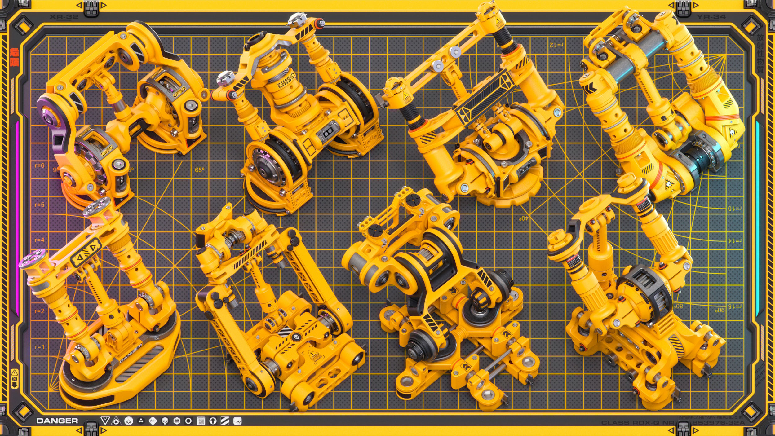 Sci-Fi Hard Surface Mechanical KITBASH 420 DETAILS 3D model_5