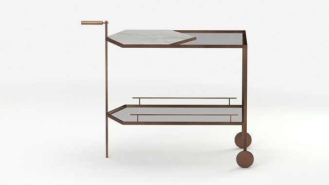 Man of Parts Gin Lane Bar Cart 3D model 6