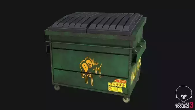 Dumpster PBR trash can on wheels