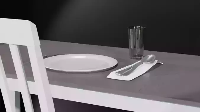Silverware Set with Cup 3D model