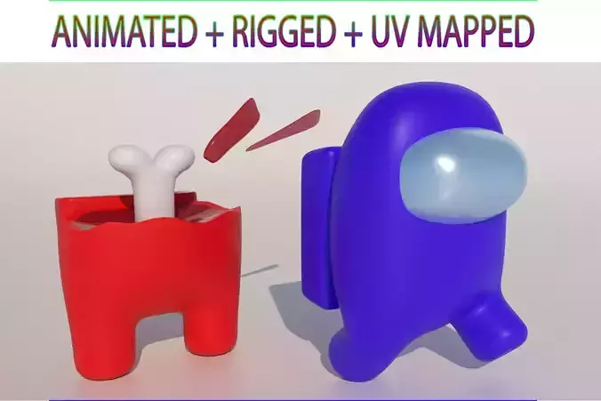 Among us character    Animated rigged Low-poly 3D model