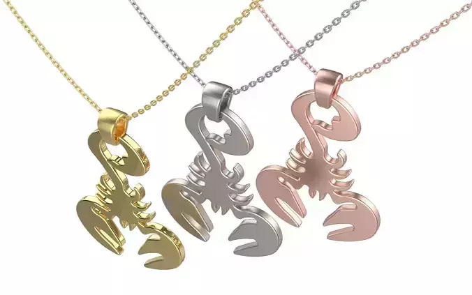 Scorpio zodiac pendant 3D print model