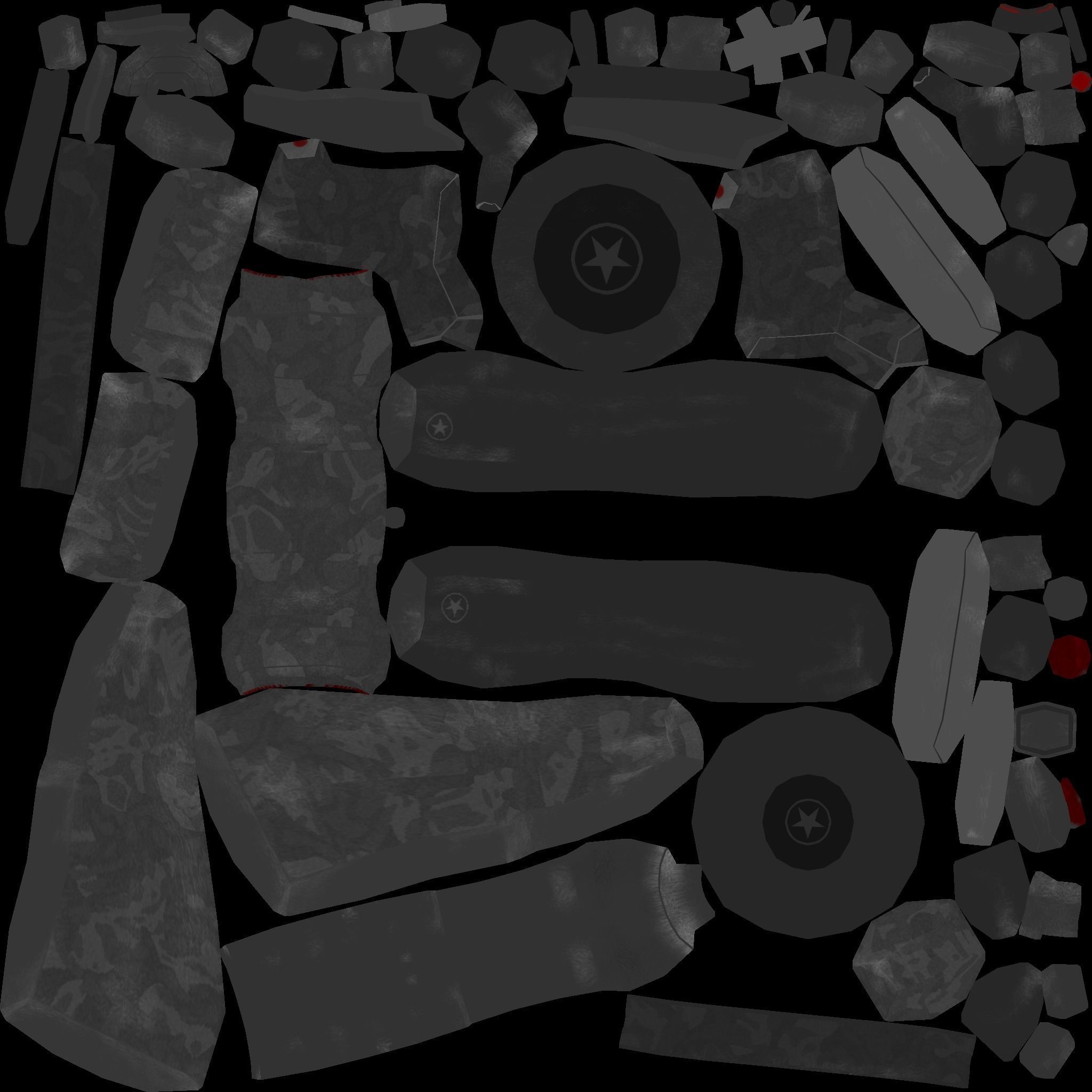 Sci-Fi Thompson Submachine - Gun Weaponry - Black Camo Low-poly 3D model_19