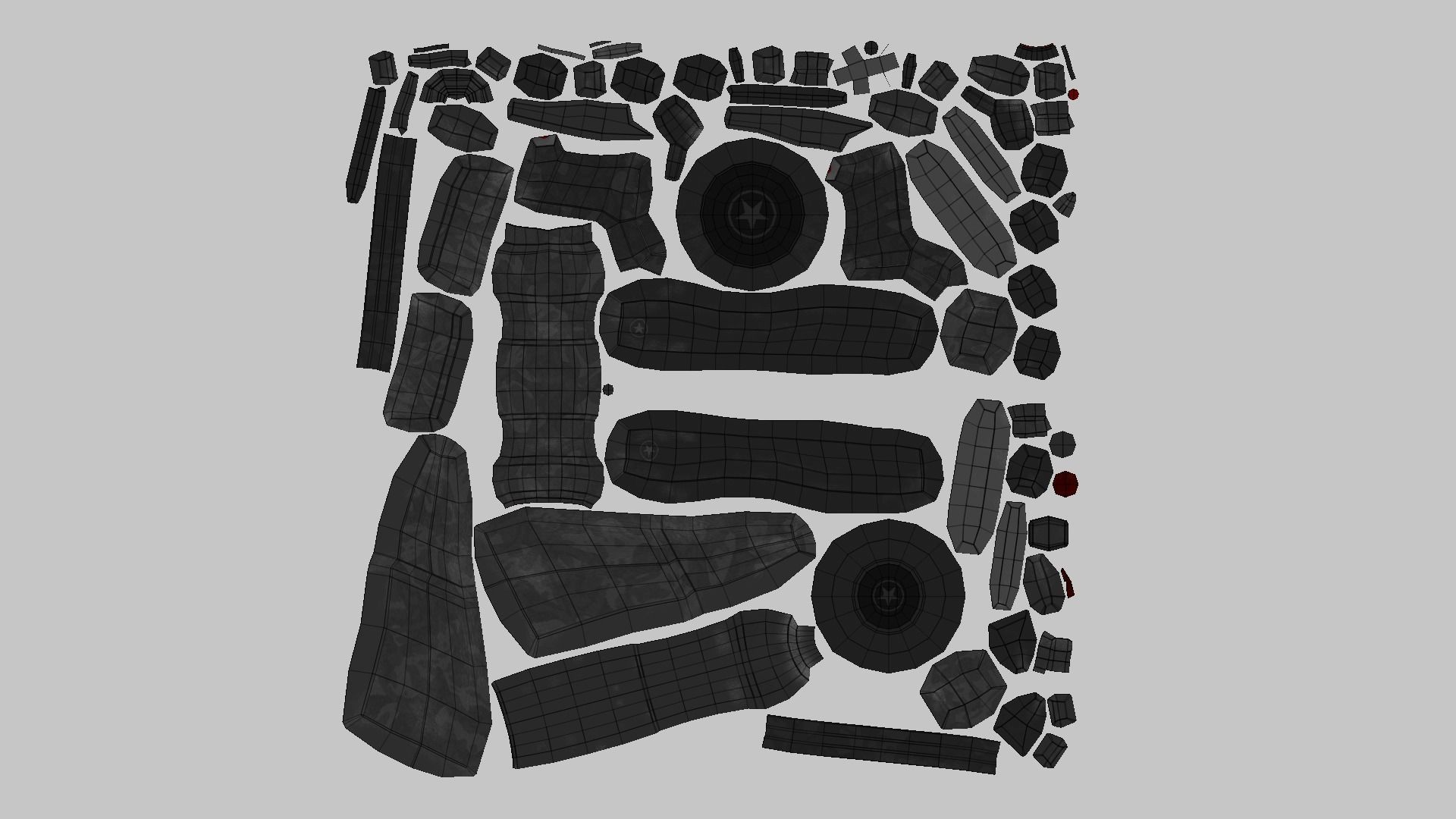 Sci-Fi Thompson Submachine - Gun Weaponry - Black Camo Low-poly 3D model_15