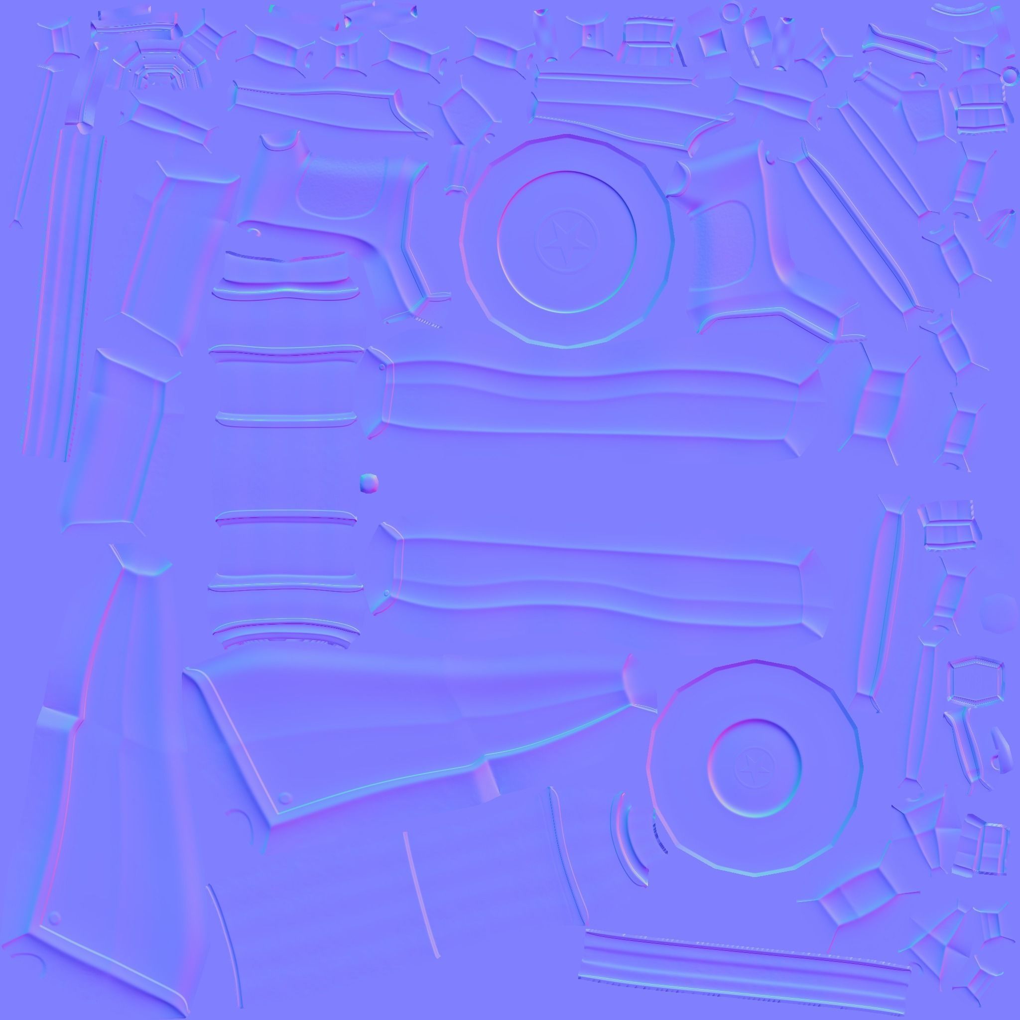 Sci-Fi Thompson Submachine - Gun Weaponry - Black Camo Low-poly 3D model_25