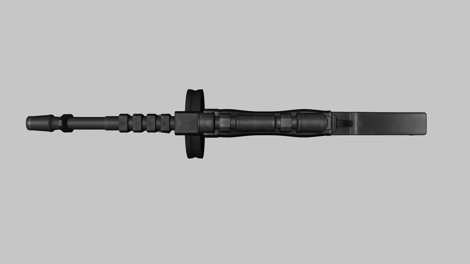 Sci-Fi Thompson Submachine - Gun Weaponry - Black Camo Low-poly 3D model_7