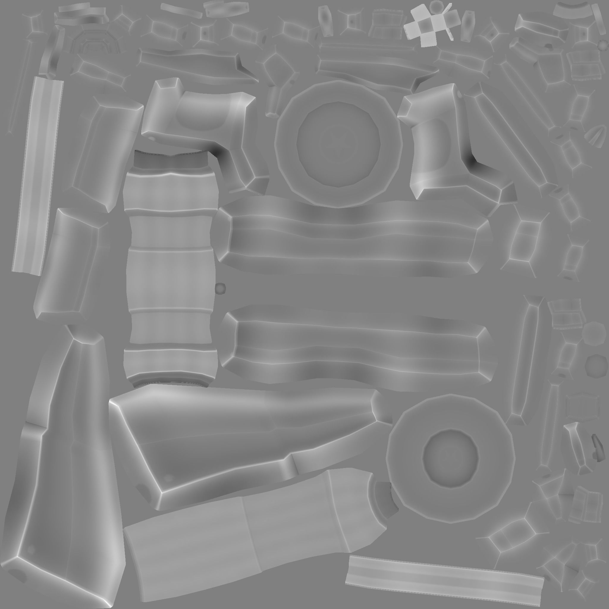 Sci-Fi Thompson Submachine - Gun Weaponry - Black Camo Low-poly 3D model_22