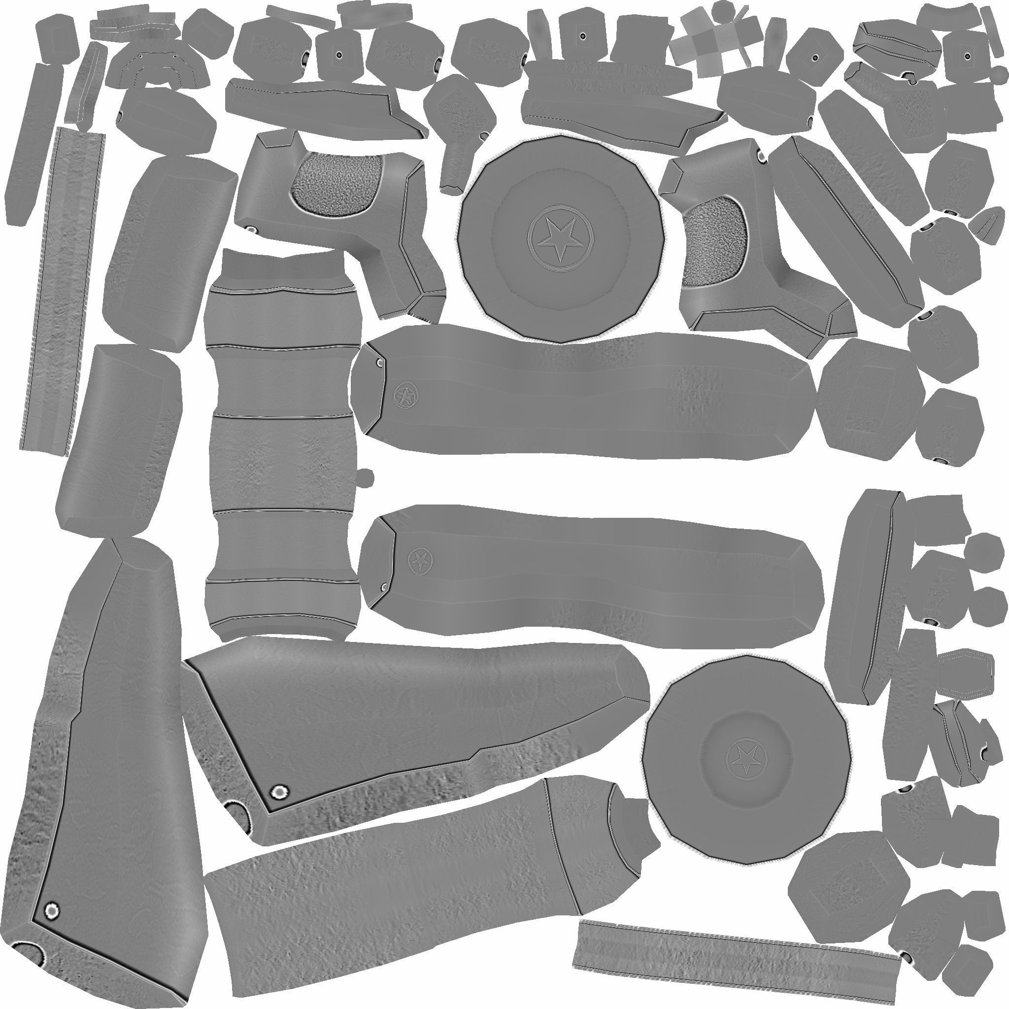 Sci-Fi Thompson Submachine - Gun Weaponry - Black Camo Low-poly 3D model_21