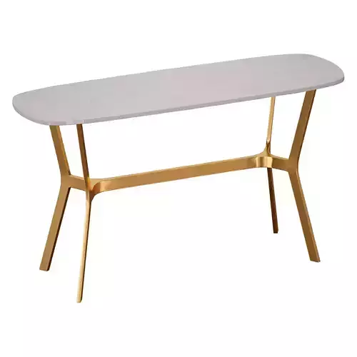 Elke Marble Console Table with Brass Base