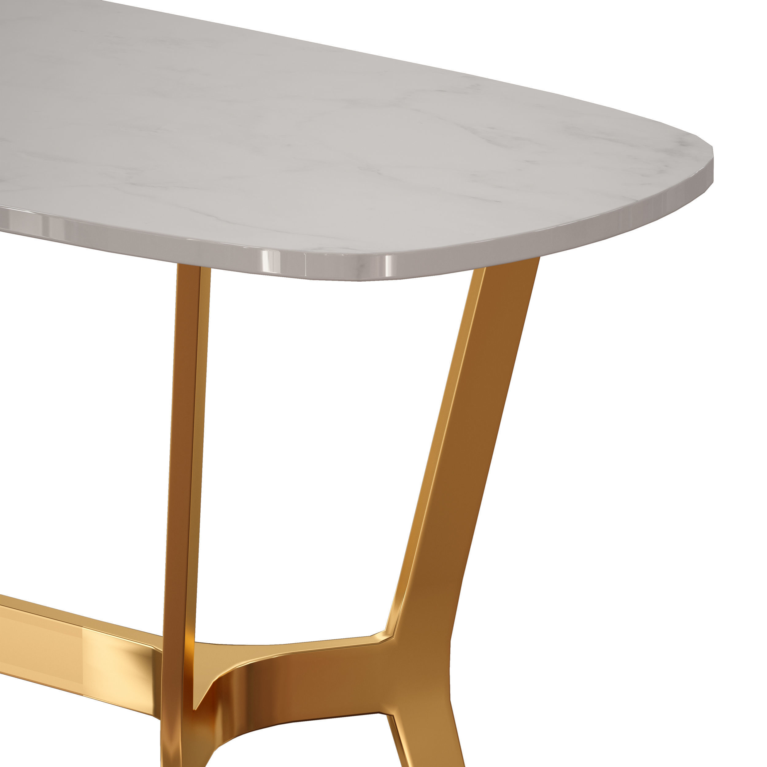 Elke Marble Console Table with Brass Base 3D model_8
