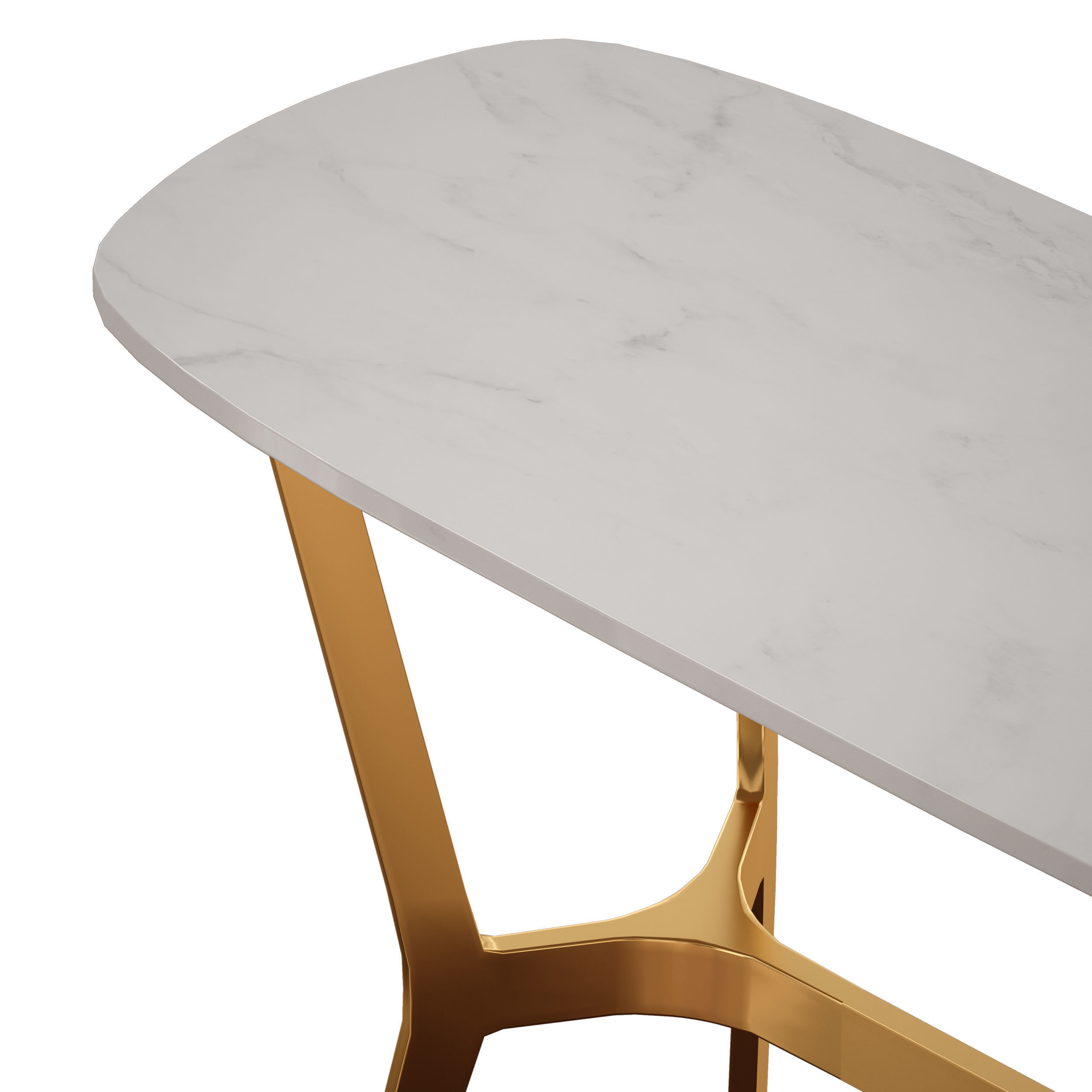 Elke Marble Console Table with Brass Base 3D model_9