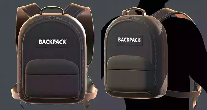 Backpack military combat soldier armor scifi Generic camp Low-poly 3D model