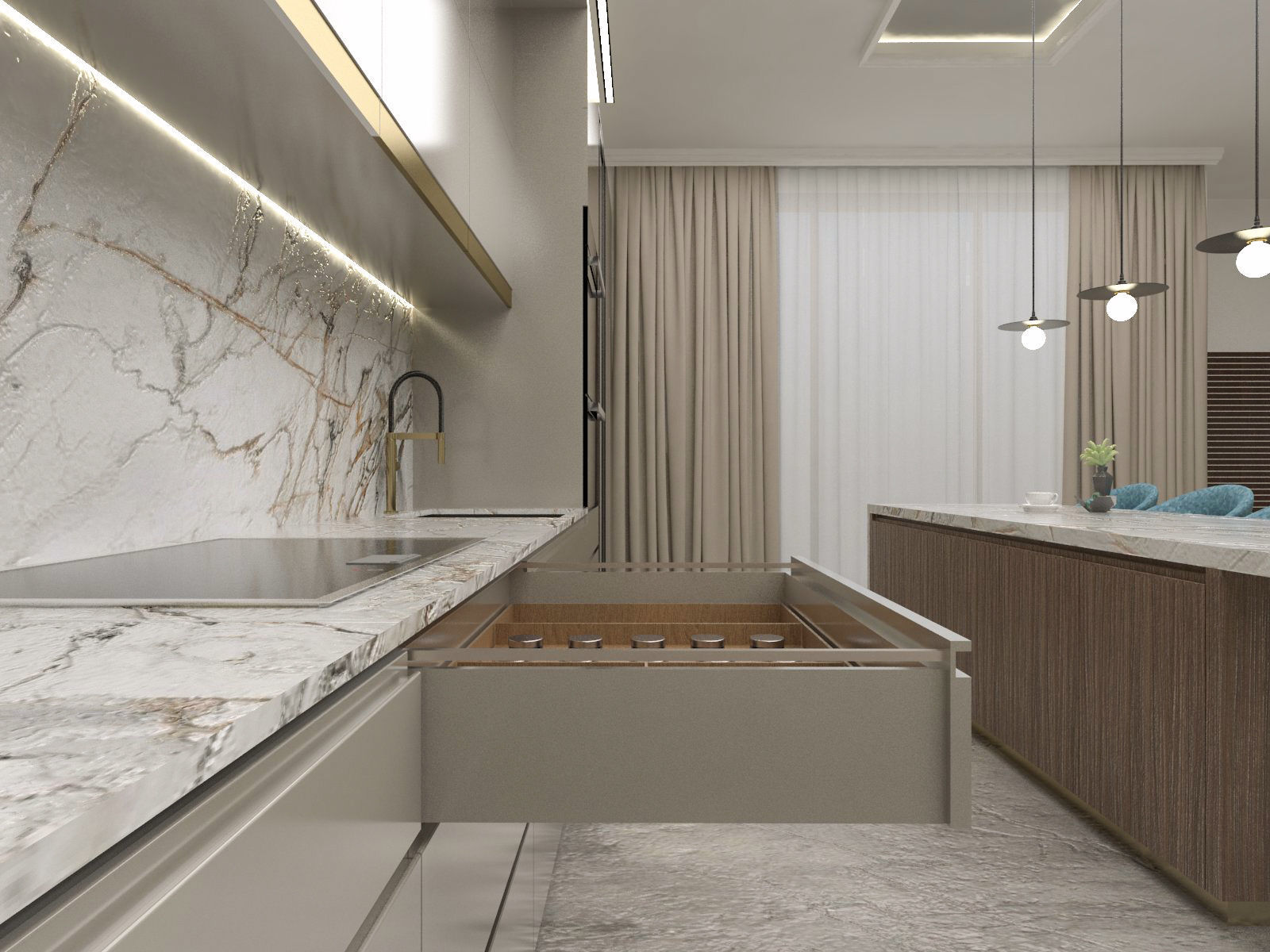 modern kitchen 3D model_4