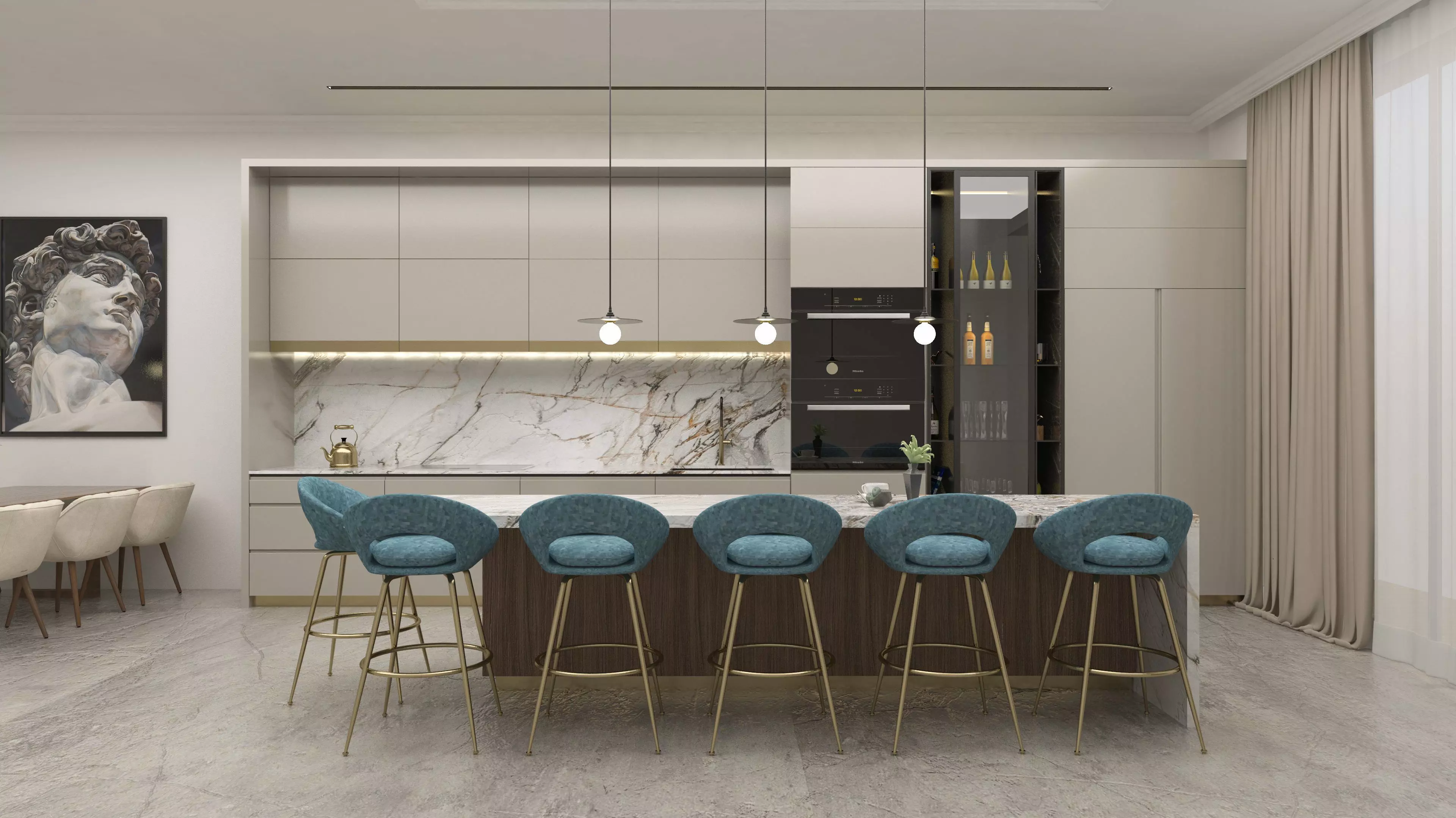 modern kitchen 3D model_0