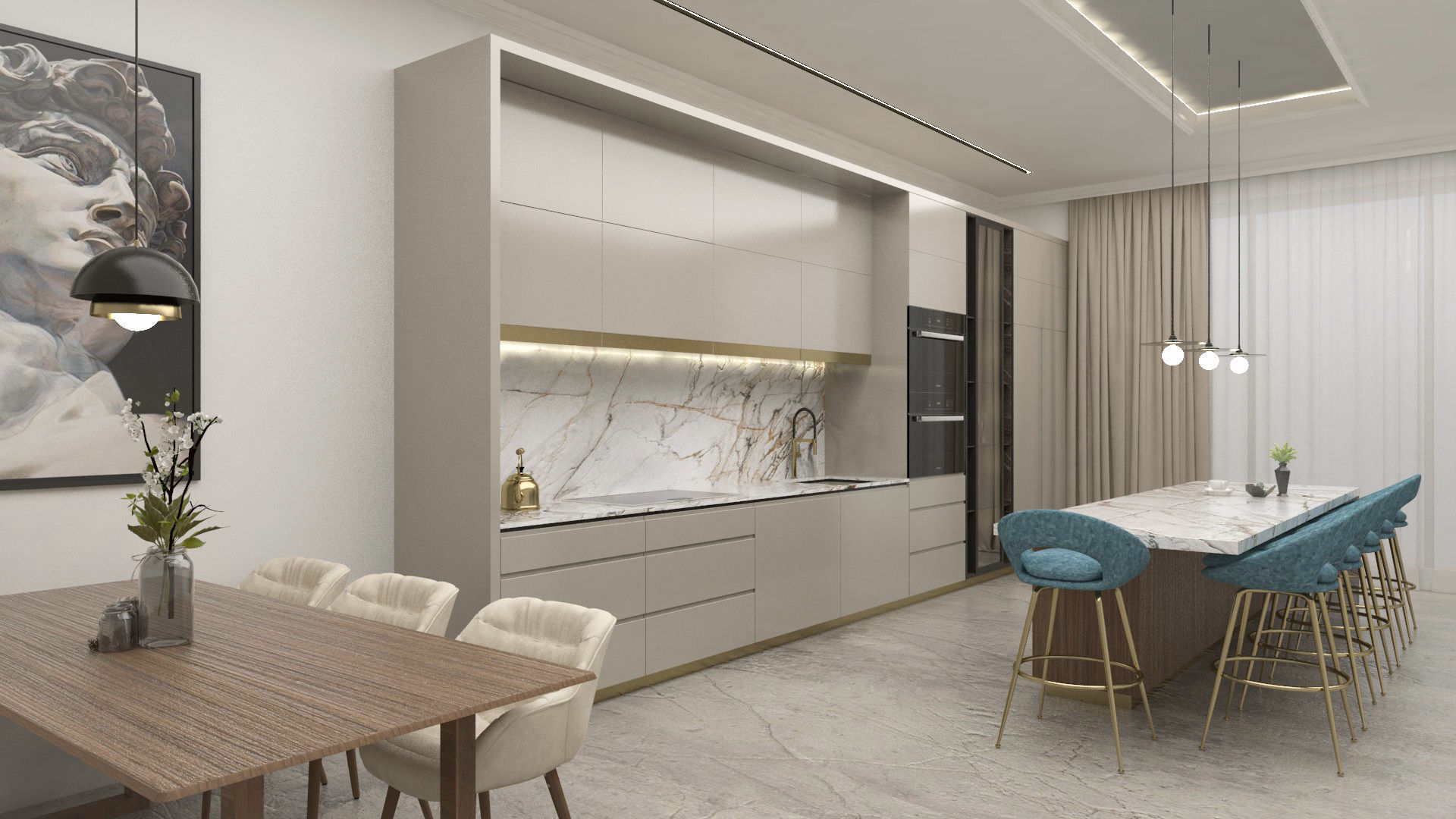 modern kitchen 3D model_3