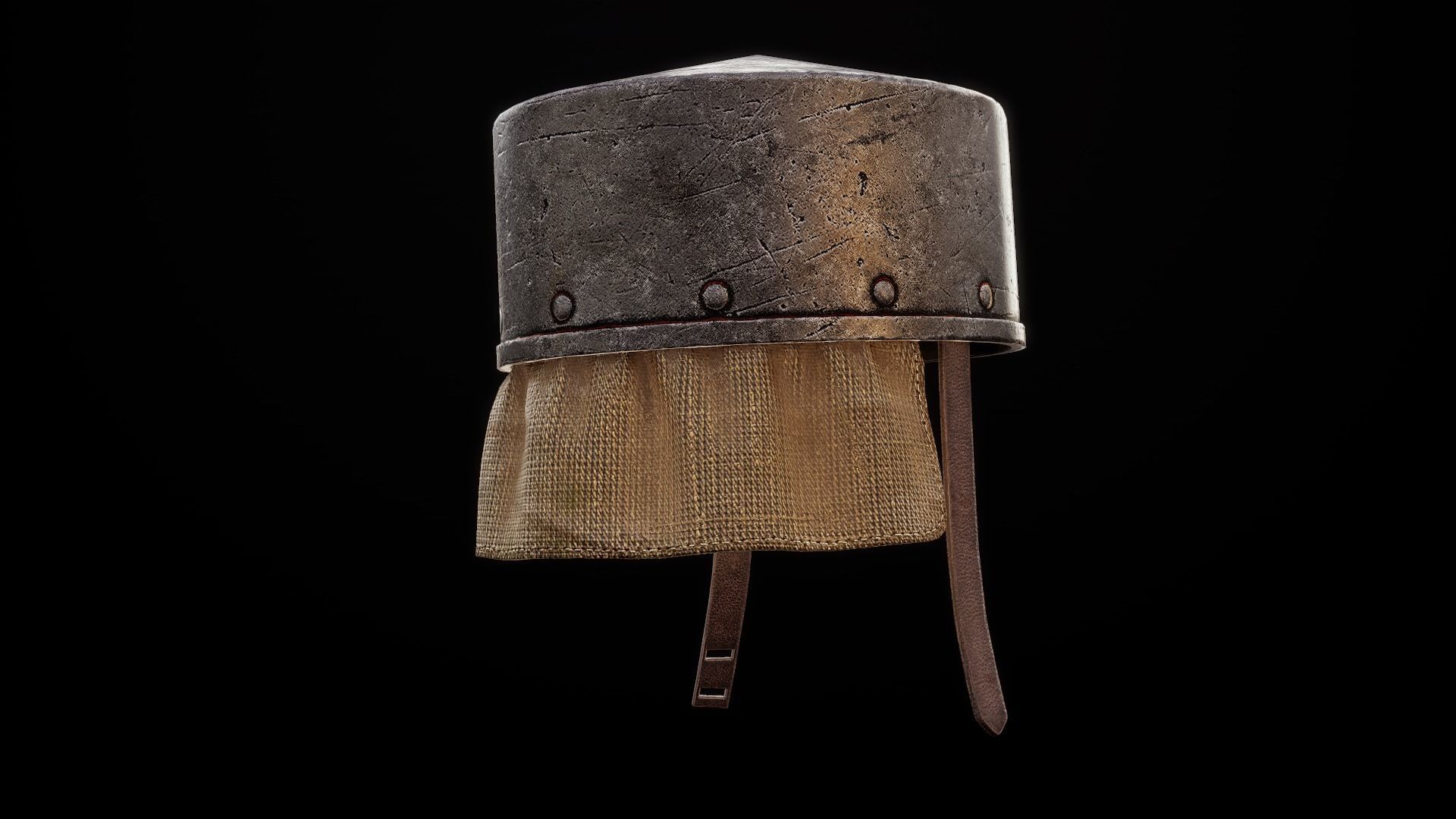 Next Gen Medieval helmet Low-poly 3D model_2