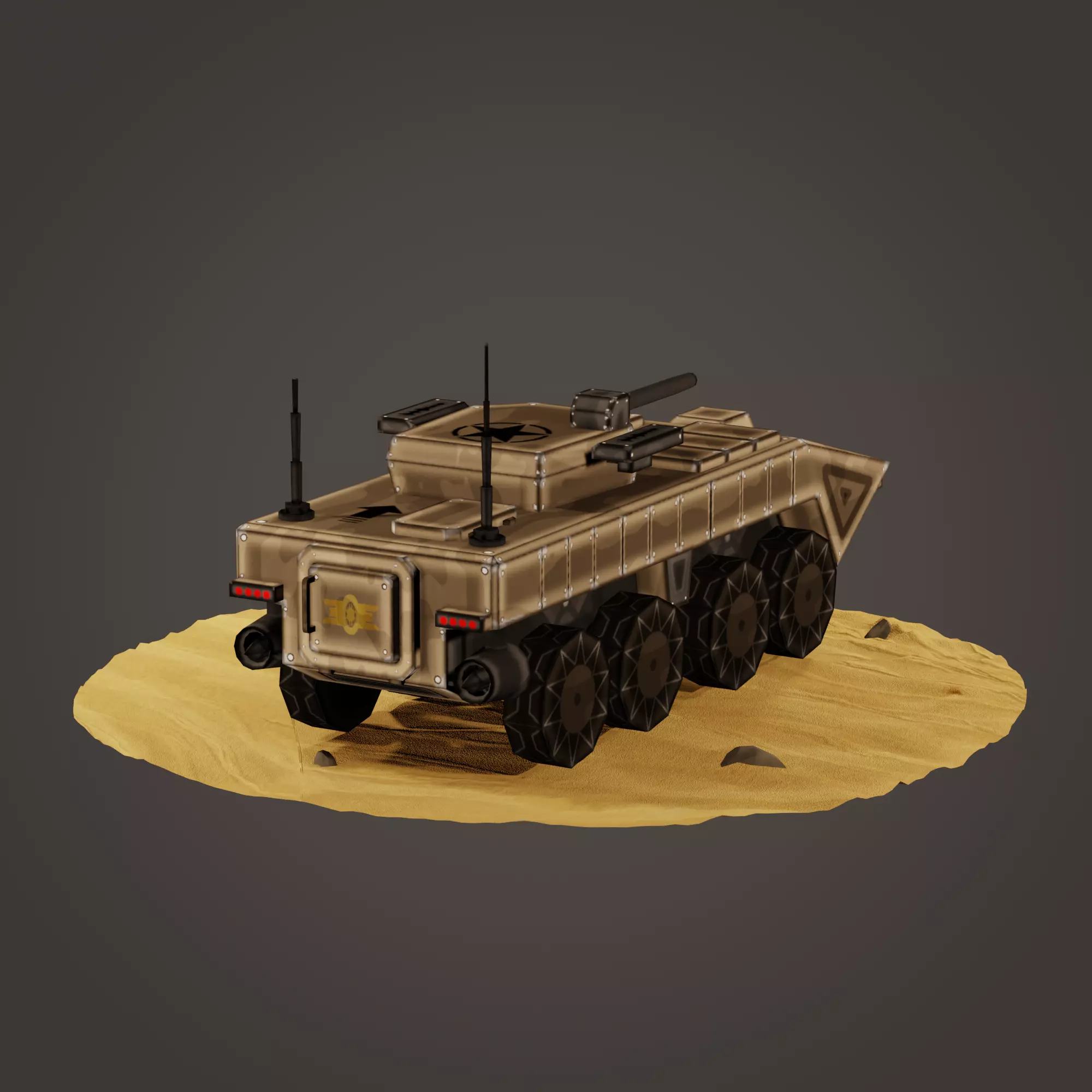 stylized soldier carrier Low-poly 3D model_0