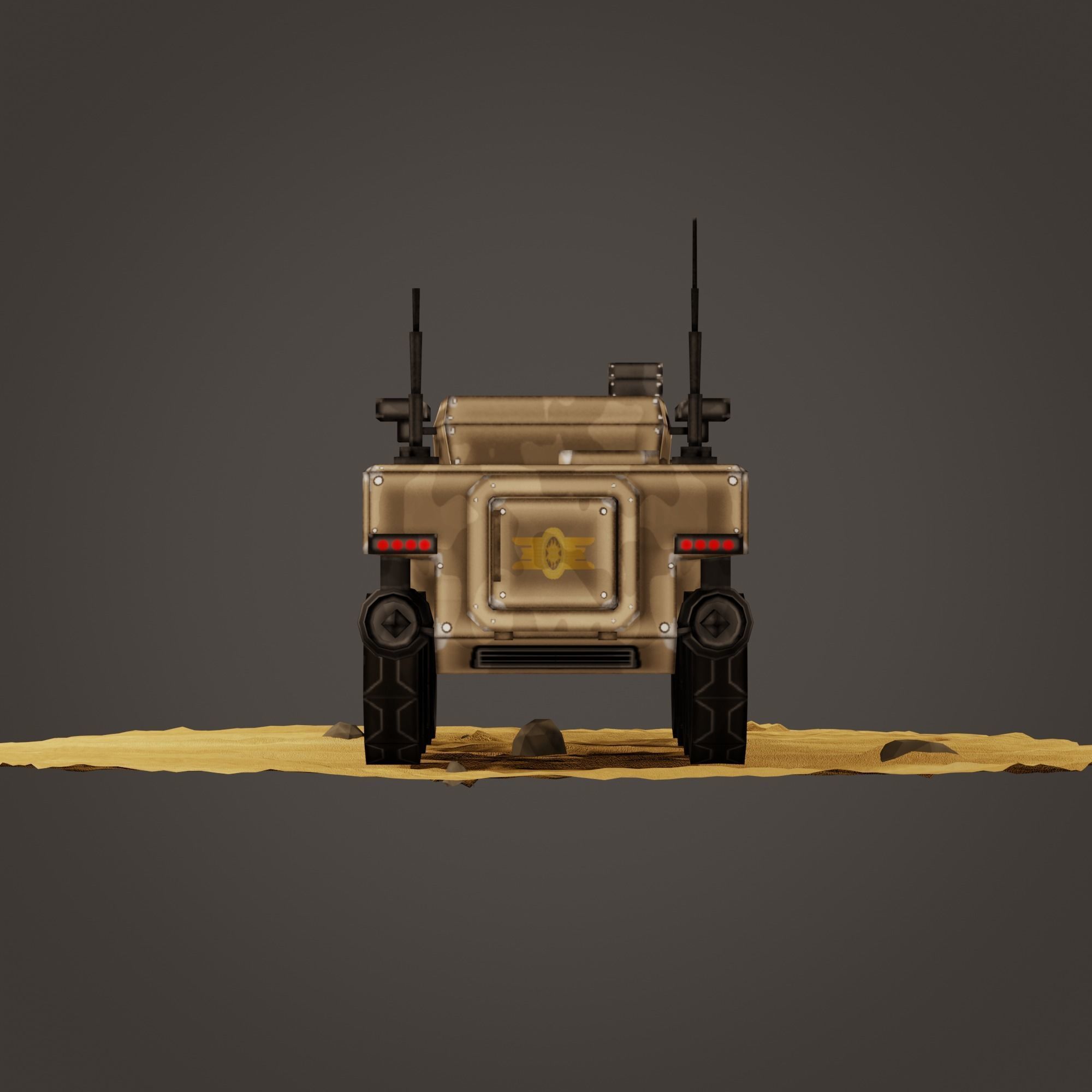stylized soldier carrier Low-poly 3D model_4