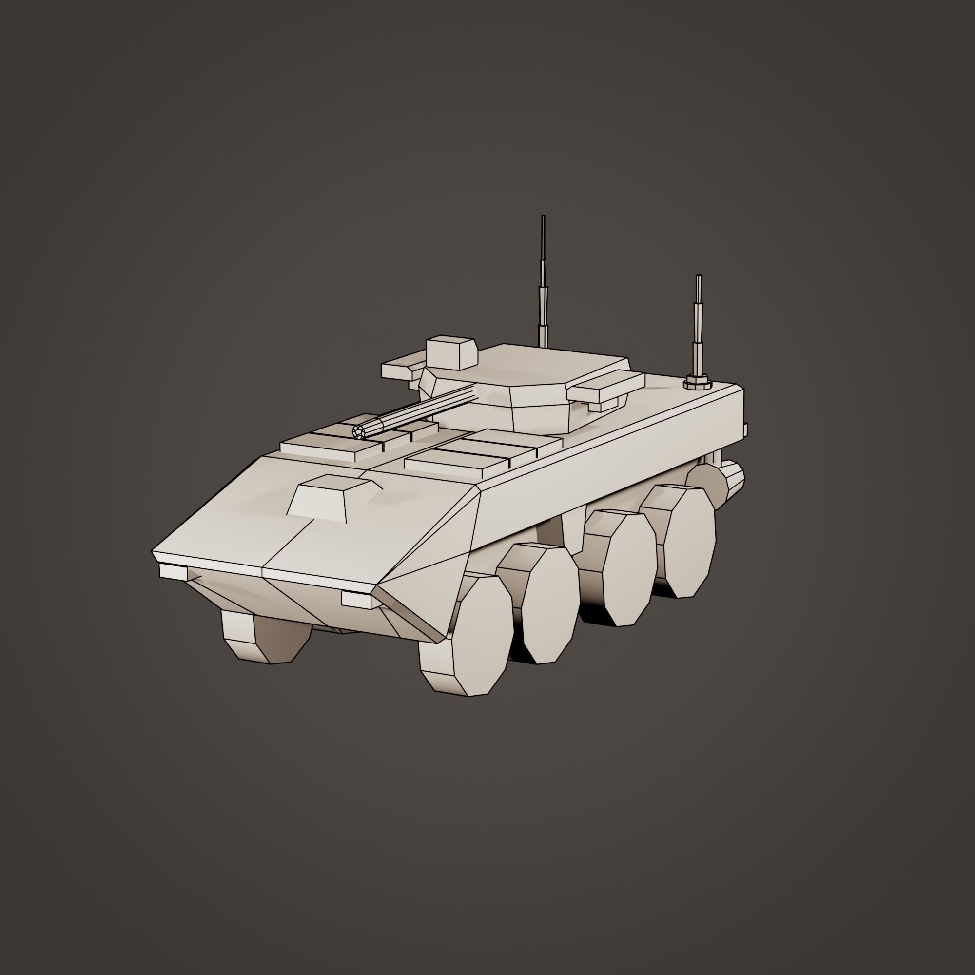 stylized soldier carrier Low-poly 3D model_9