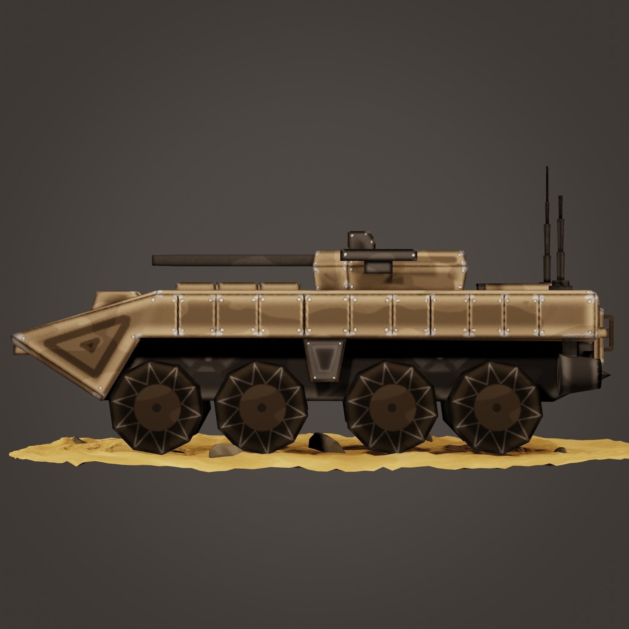 stylized soldier carrier Low-poly 3D model_7