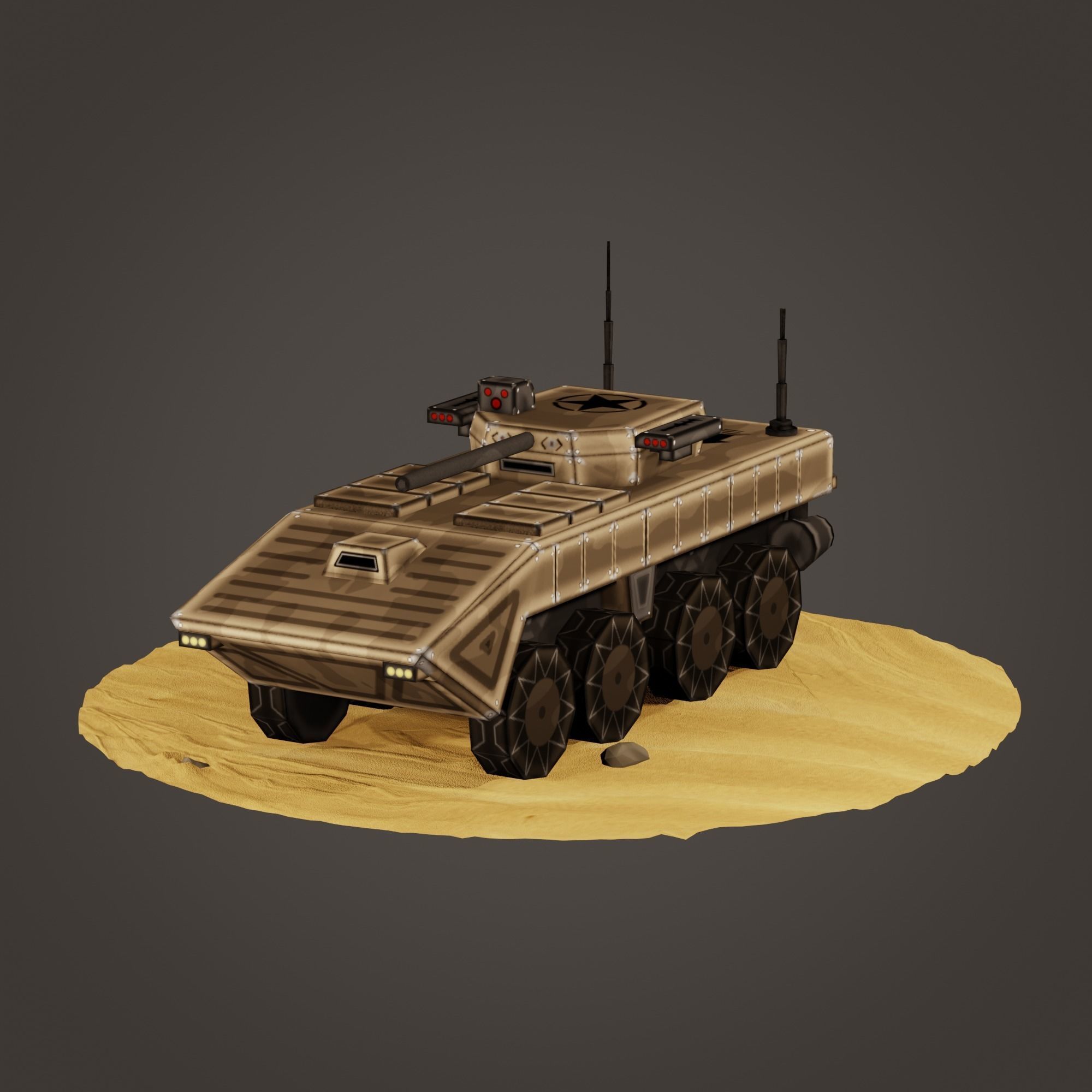 stylized soldier carrier Low-poly 3D model_3
