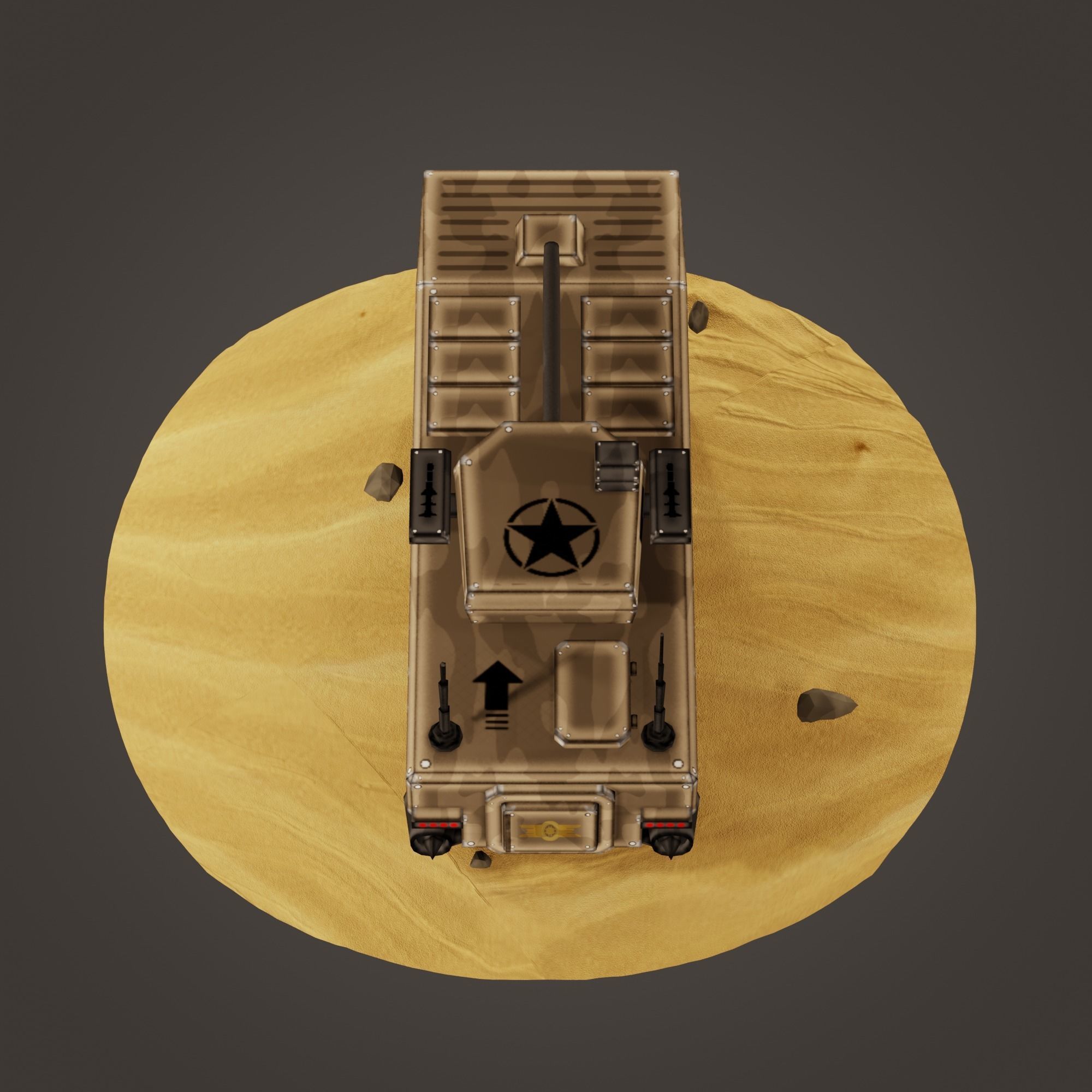 stylized soldier carrier Low-poly 3D model_1