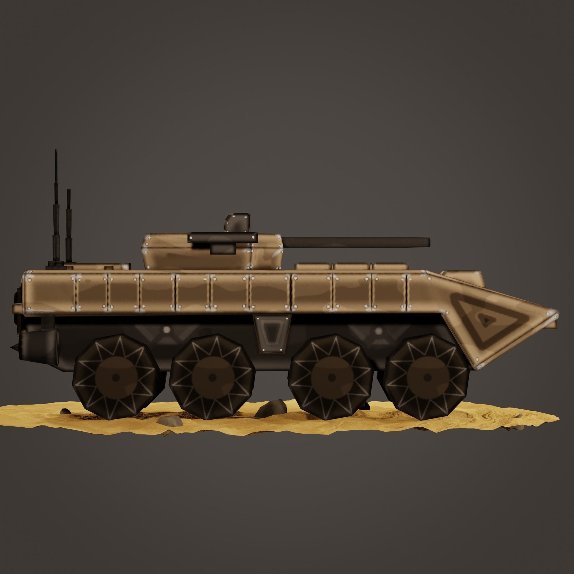 stylized soldier carrier Low-poly 3D model_8