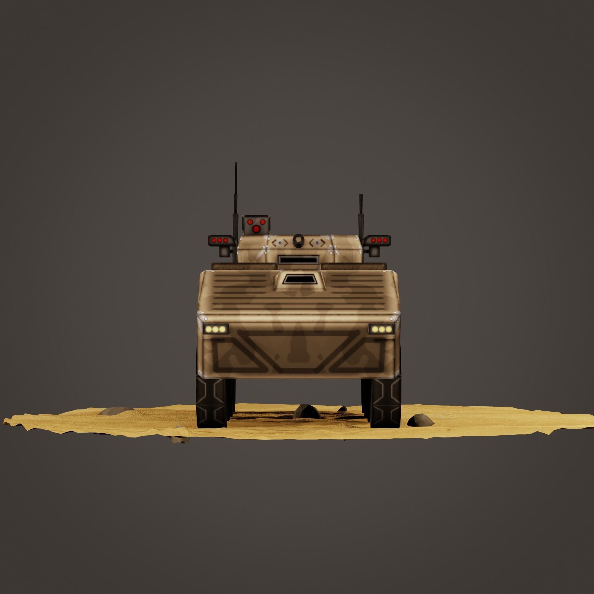 stylized soldier carrier Low-poly 3D model_5