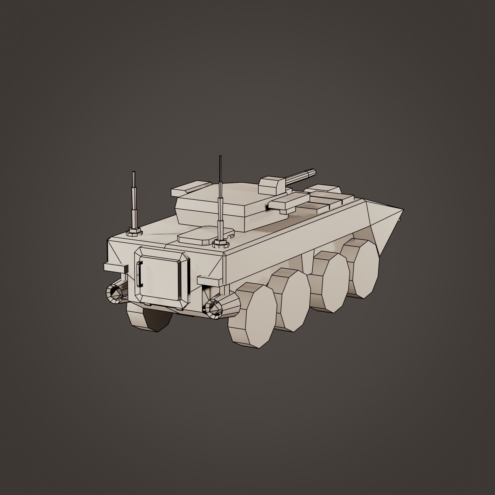 stylized soldier carrier Low-poly 3D model_2
