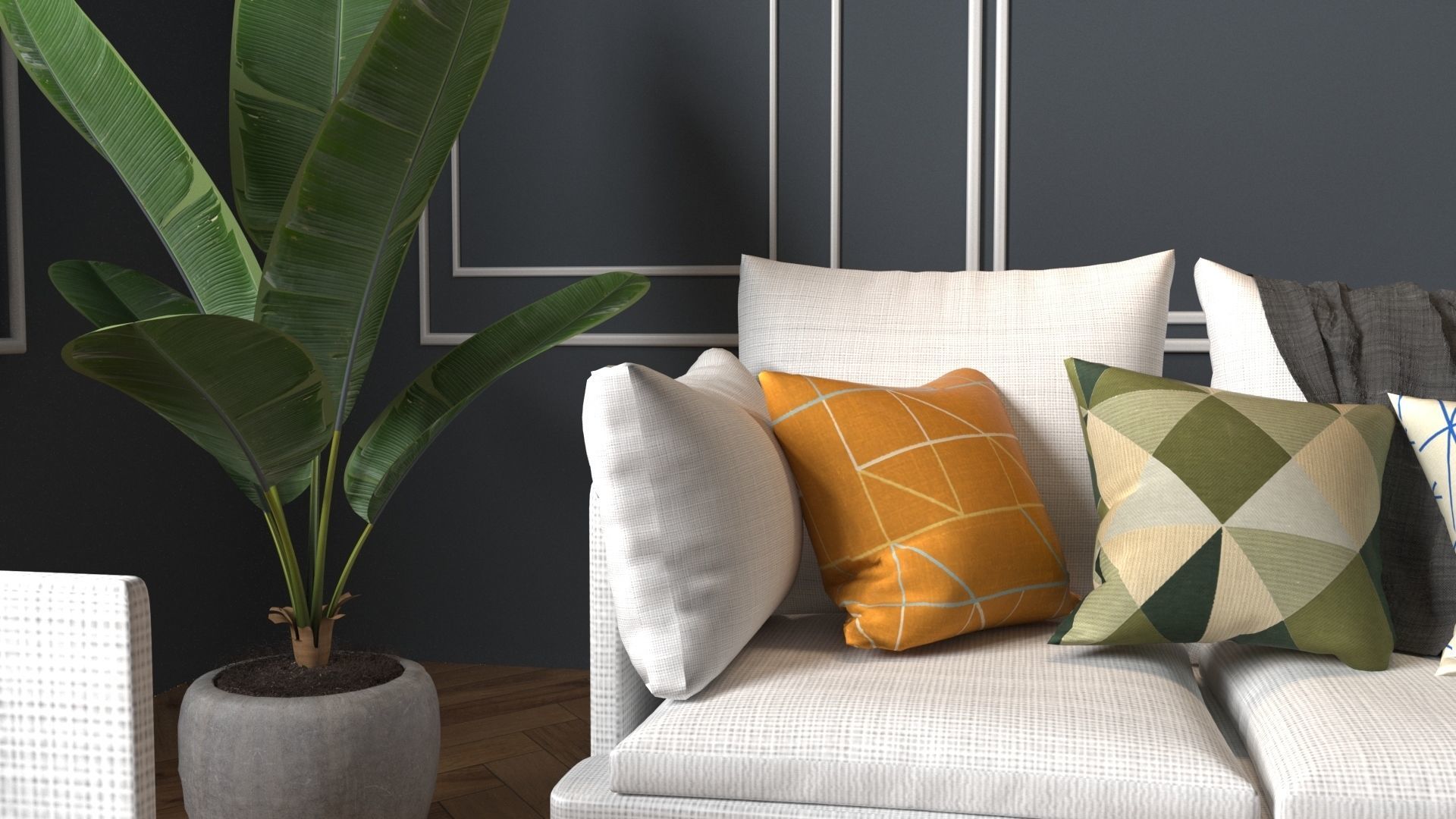 Interior design scene 3D model small room  3D model_3