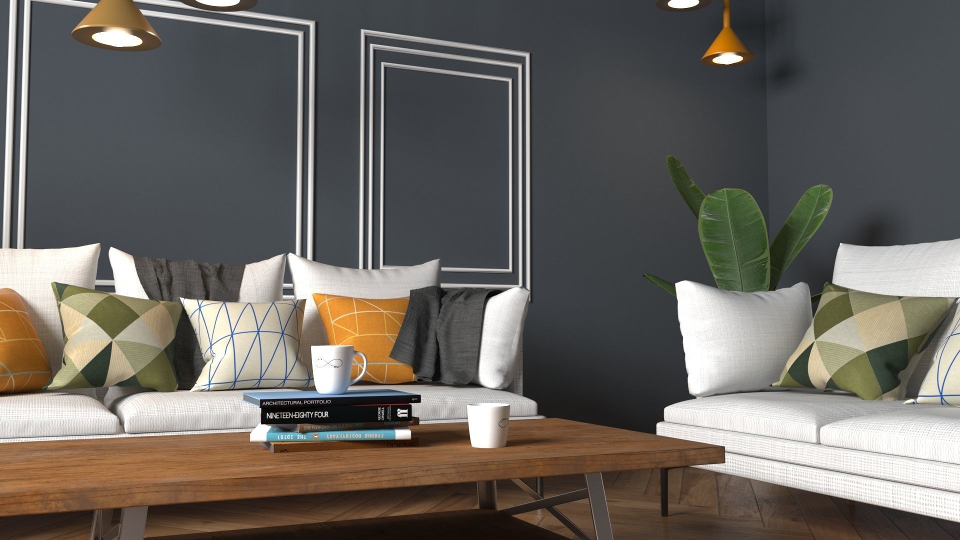 Interior design scene 3D model small room  3D model_5