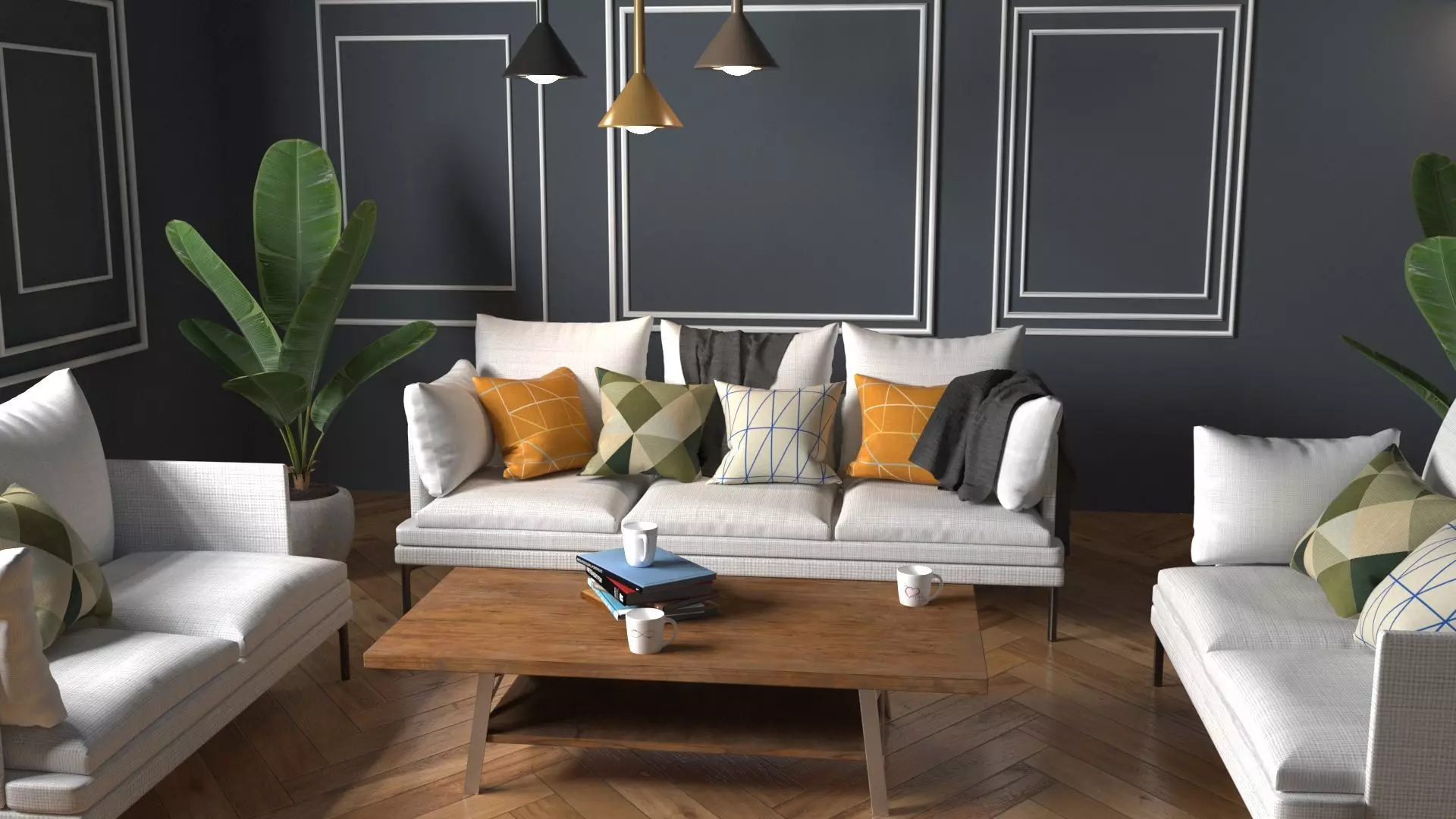 Interior design scene 3D model small room  3D model_0