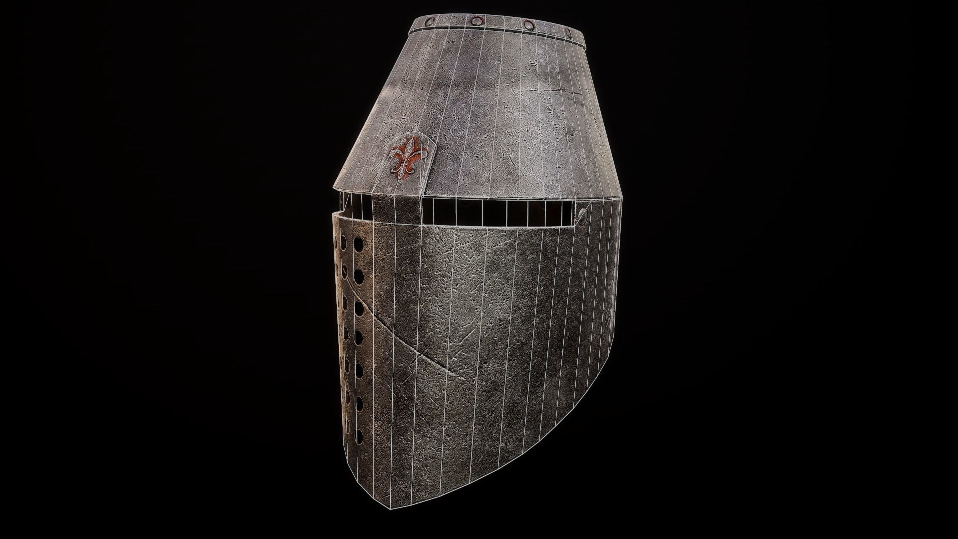 Next Gen Medieval helmet Low-poly 3D model_4